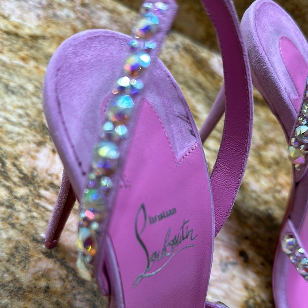 Christian Louboutin Pink Embellished Heels - Picture 11 of 11